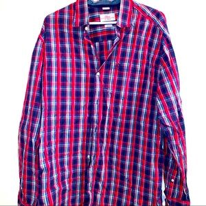 S. Oliver XL Regular Fit Plaid Button Down Cotton Shirt